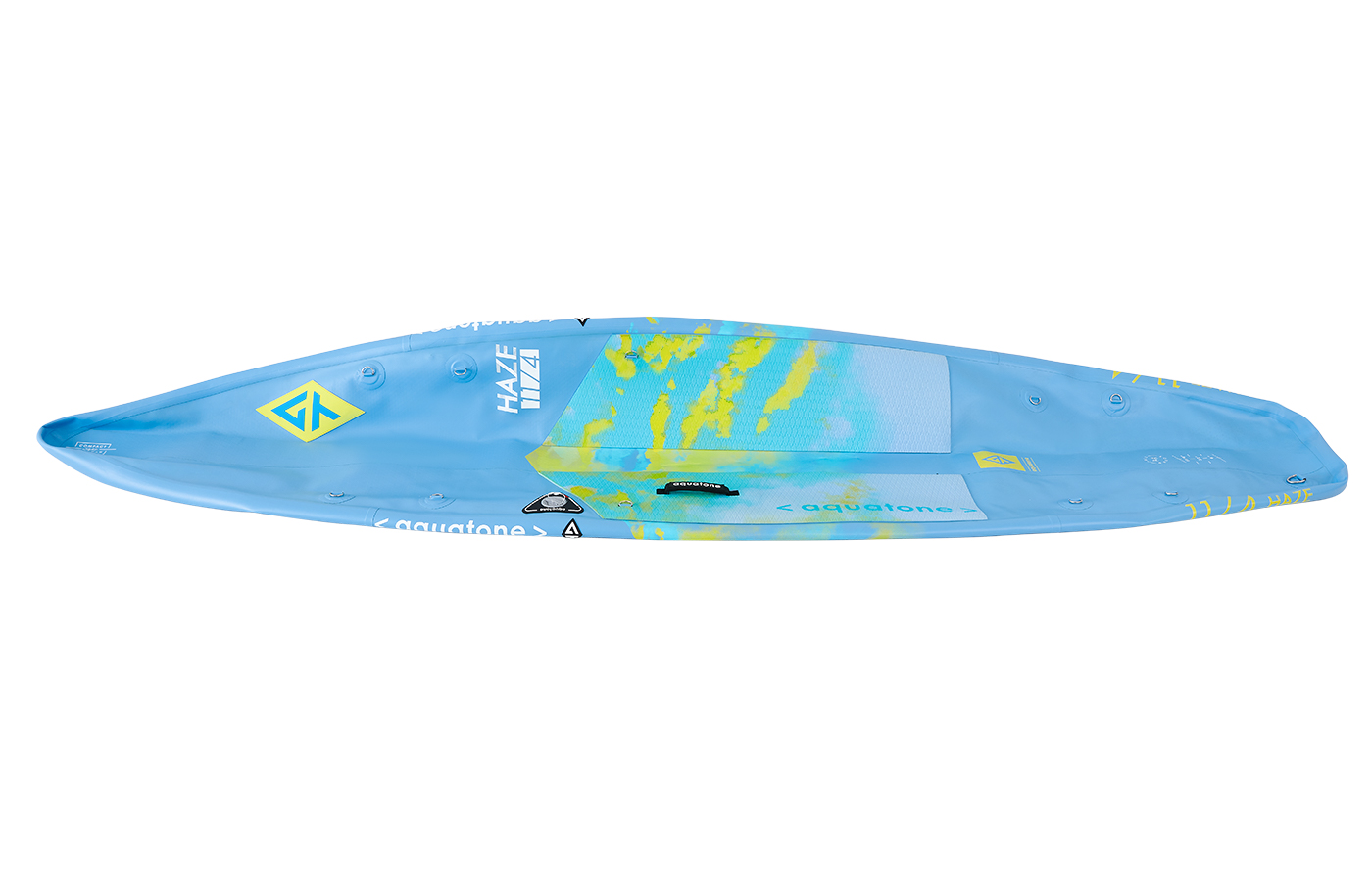 WITH A CENTER CHANNEL AT THE FOOT PAD, THE REVOLUTIONARY HAZE COMPACT BOARD CAN BE PACKED DOWN TO FIT INTO A SMALL GEAR BAG, WHICH IS SMARTLY DESIGNED TO FOLD DOWN TO HALF OF THE CONVENTIONAL SUP FOR EASY TRANSPORT AND MINIMAL STORAGE. THE FOLDING CONCEPT IS THE SMART ANSWER FOR TRAVELING AND LIMITED STORAGE.