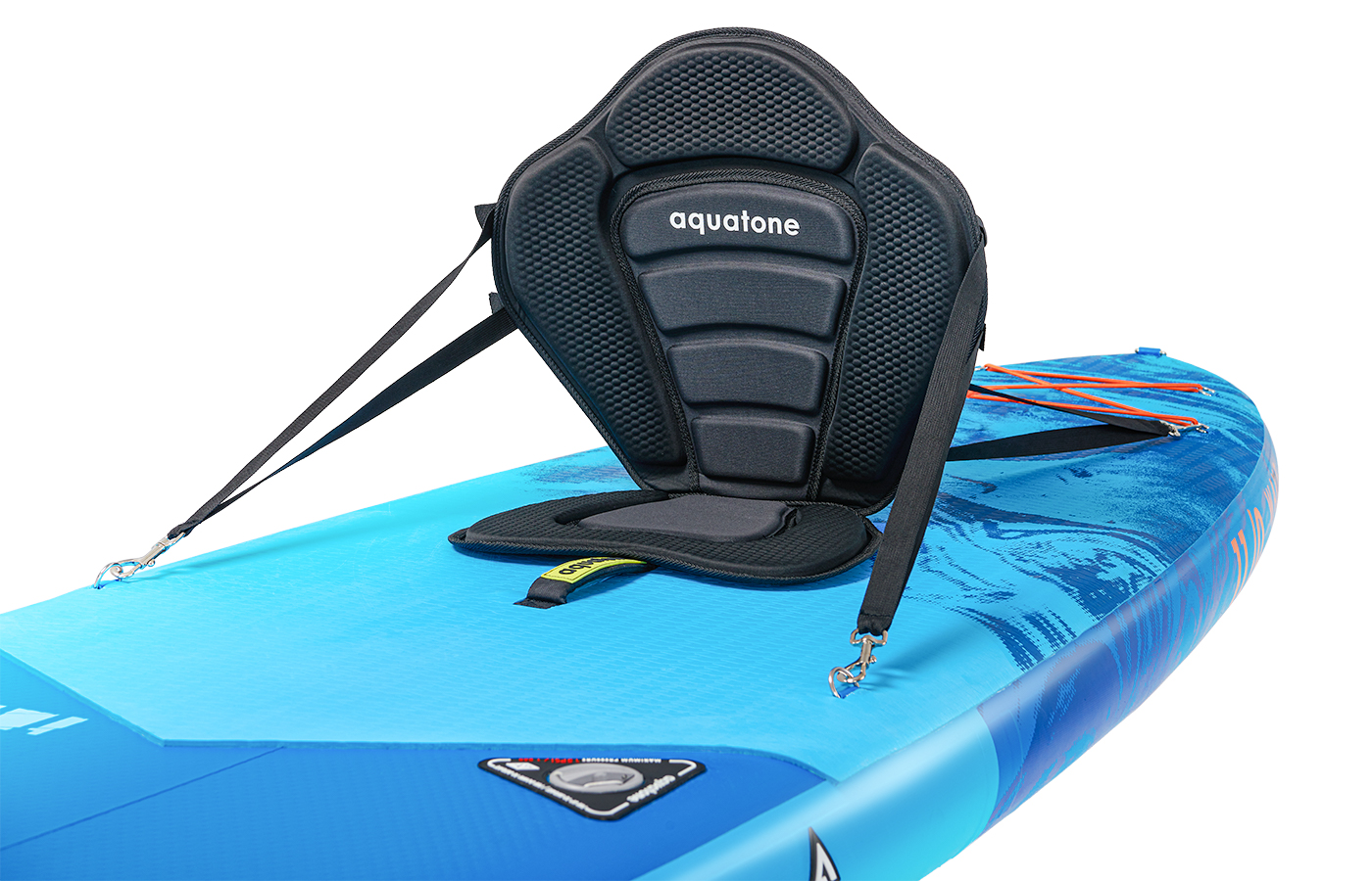 2+4+1 D-RINGS DESIGN APPLIES ON THE WAVE COLLECTION. THE TWO EXTRA D-RING CONNECTORS ON THE MIDDLE OF DECK CAN BE EASILY TRANSFORMED INTO KAYAK ATTACHMENT. (*KAYAK SEAT IS OPTIONAL)