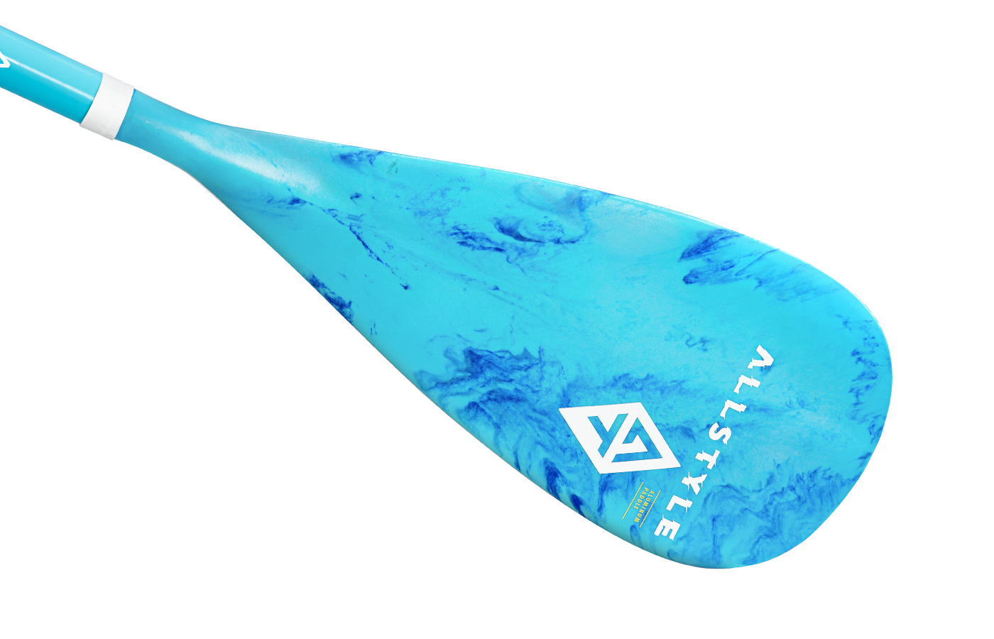 THE MEDIUM TO LARGE SIZED BLADE IS DESIGNED TO MAKE YOUR PADDLING JOB EASIER. WITH AN APPROXIMATELY 560 CM2 / 86.6 SQ.IN. BLADE AREA, THIS PADDLE IS GREAT FOR FLAT WATER PADDLING. A UNIQUE AND SIGNATURE AQUATONE THEMED PATTERN IS INTEGRATED IN THE MOLDED PLASTIC MATERIAL OF THE BLADE. THIS SLEEK NEW DESIGN STRIKES A BALANCE OF QUALITY AND DESIGN.