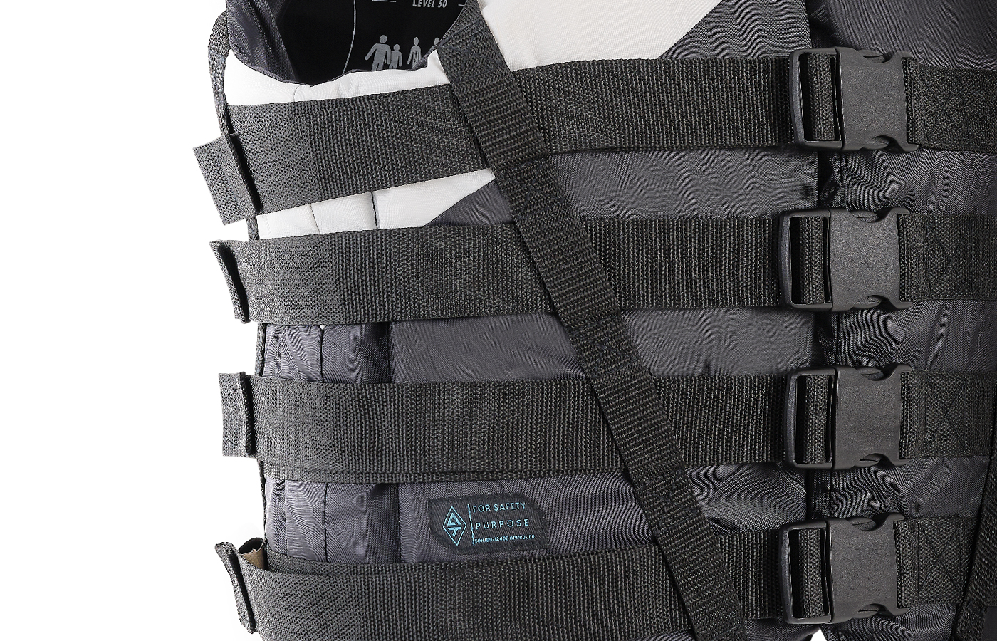 THE SELECT SAFETY VEST COMES FULLY PREPARED TO PUT YOUR SAFETY FIRST WITH 4 SECURE AND STRONG YKK BUCKLE STRAPS THAT STAYS LOCKED IN EVEN UNDER STRESS. ENSURING THE SAFEST ENCLOSURE AS YOU ENJOY YOUR SESSIONS.